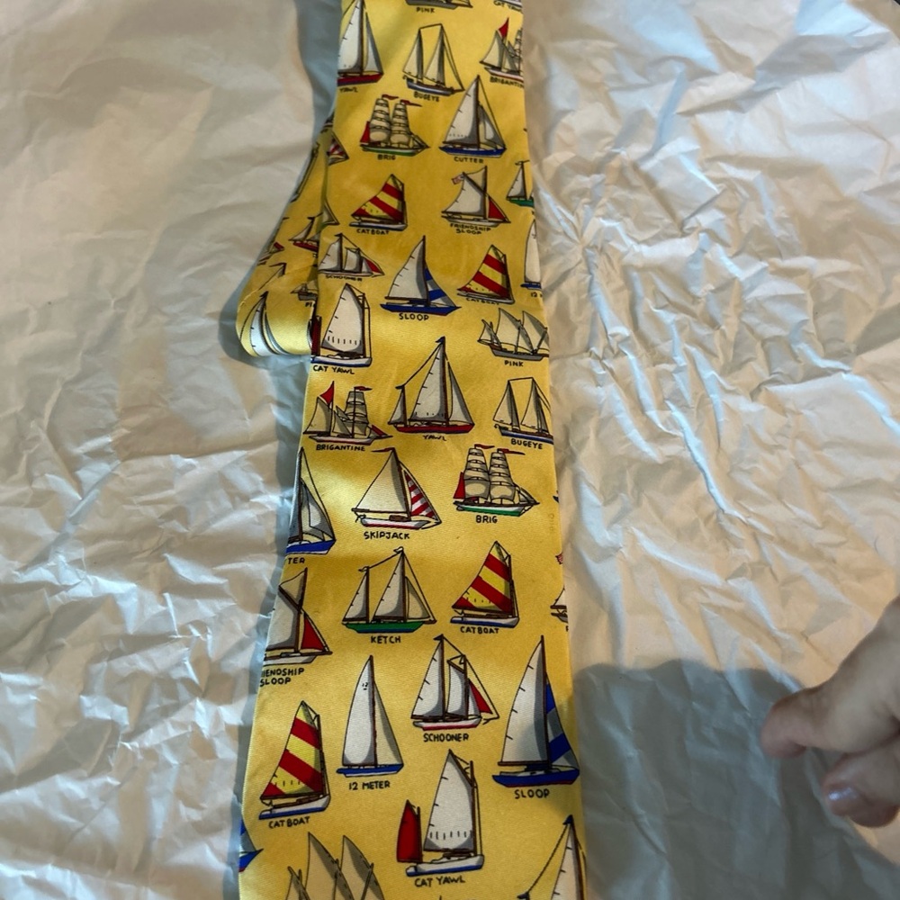 Yellow Name that Boat by Eric Hultz Patterned Tie